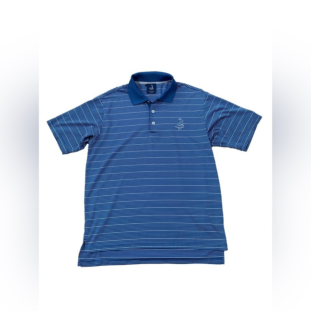 Pinehurst x Adidas Men’s Size M Blue Striped Golf Polo